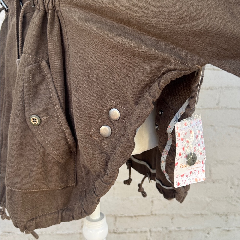 Free People Utility Jacket Faded Olive Brown Size S - Picture 9 of 14